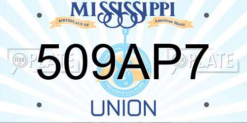 509AP7 Mississippi License Plate