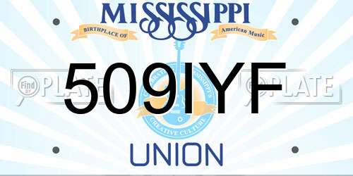 509IYF Mississippi License Plate