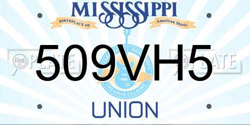 509VH5 Mississippi License Plate
