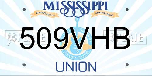 509VHB Mississippi License Plate