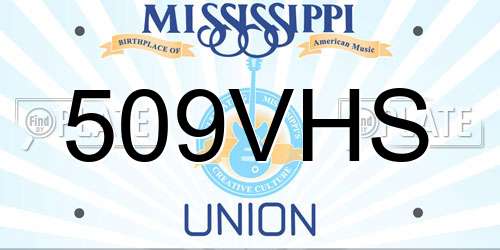 509VHS Mississippi License Plate
