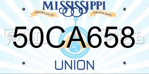 50CA658 Mississippi License Plate