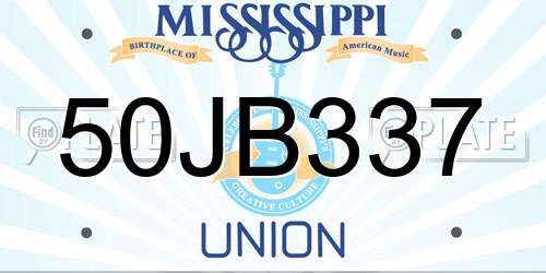50JB337 Mississippi License Plate