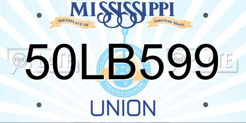 50LB599 Mississippi License Plate