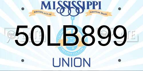 50LB899 Mississippi License Plate