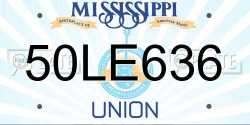 50LE636 Mississippi License Plate