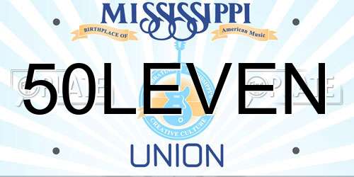 50LEVEN Mississippi License Plate