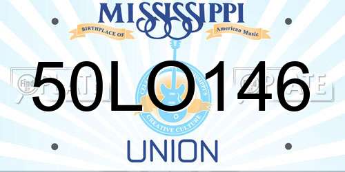 50LO146 Mississippi License Plate