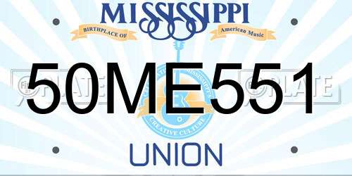 50ME551 Mississippi License Plate