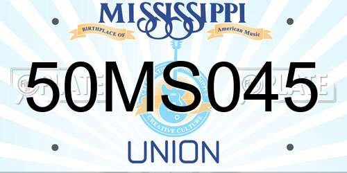50MS045 Mississippi License Plate