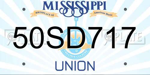 50SD717 Mississippi License Plate