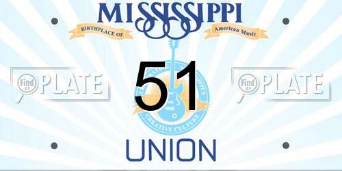 51 Mississippi License Plate