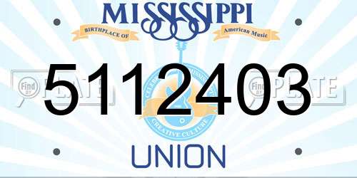 5112403 Mississippi License Plate