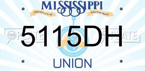 5115DH Mississippi License Plate