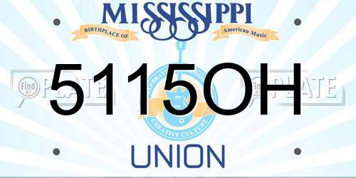5115OH Mississippi License Plate