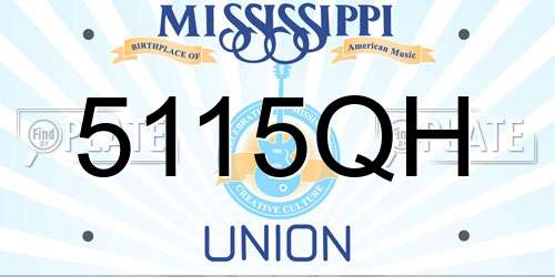 5115QH Mississippi License Plate