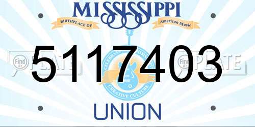 5117403 Mississippi License Plate