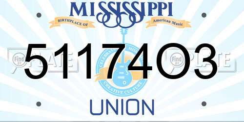 51174O3 Mississippi License Plate