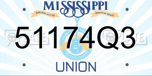 51174Q3 Mississippi License Plate