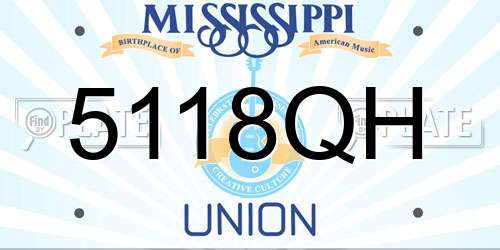 5118QH Mississippi License Plate