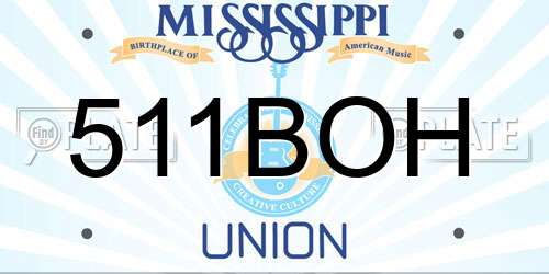 511BOH Mississippi License Plate