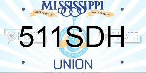 511SDH Mississippi License Plate