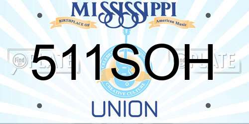 511SOH Mississippi License Plate