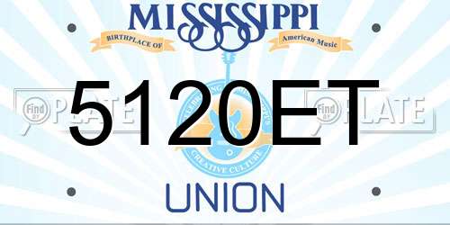 5120ET Mississippi License Plate