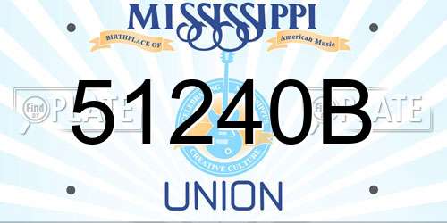 51240B Mississippi License Plate