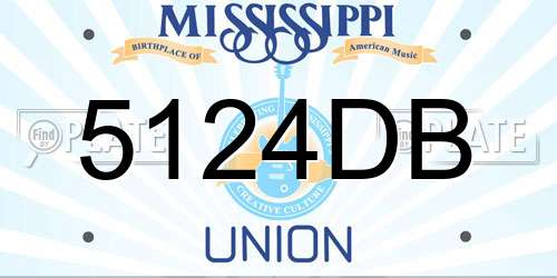 5124DB Mississippi License Plate
