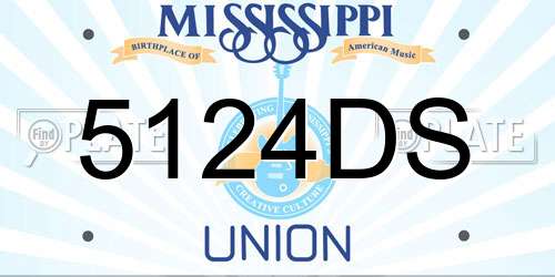 5124DS Mississippi License Plate