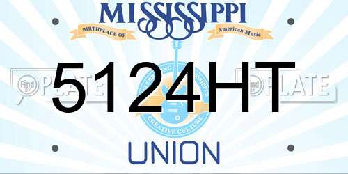 5124HT Mississippi License Plate