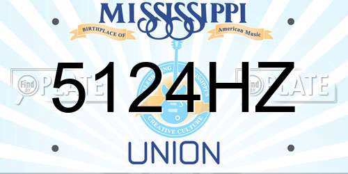 5124HZ Mississippi License Plate