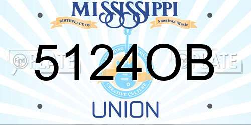 5124OB Mississippi License Plate