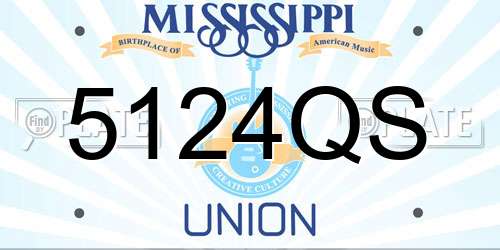 5124QS Mississippi License Plate