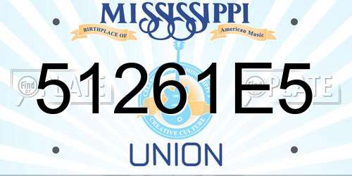 51261E5 Mississippi License Plate