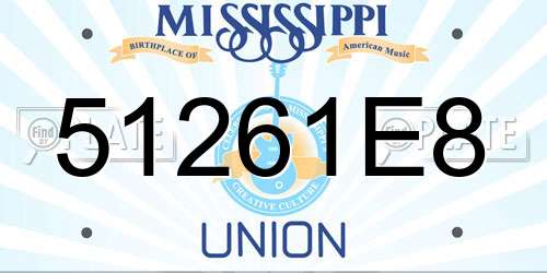 51261E8 Mississippi License Plate