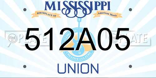 512A05 Mississippi License Plate