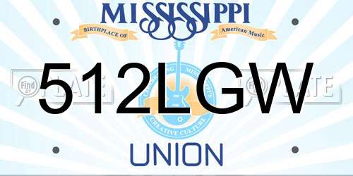 512LGW Mississippi License Plate