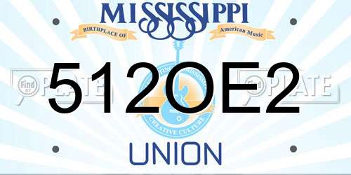 512OE2 Mississippi License Plate