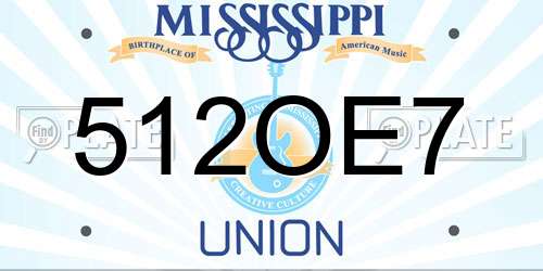 512OE7 Mississippi License Plate