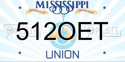 512OET Mississippi License Plate