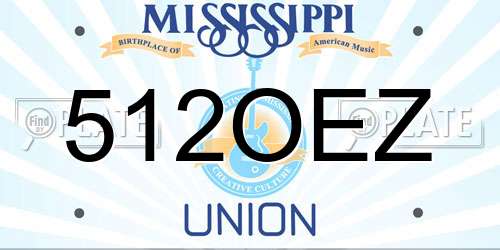 512OEZ Mississippi License Plate