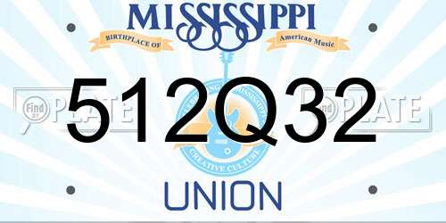 512Q32 Mississippi License Plate