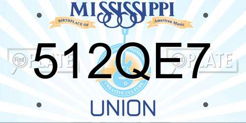 512QE7 Mississippi License Plate