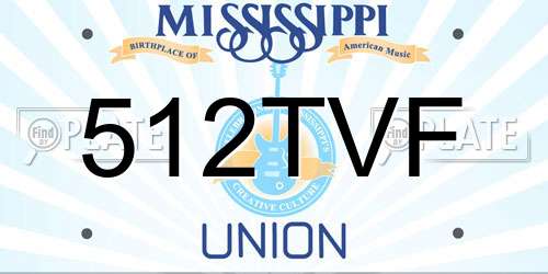 512TVF Mississippi License Plate