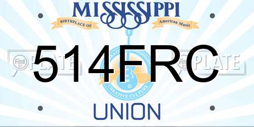 514FRC Mississippi License Plate