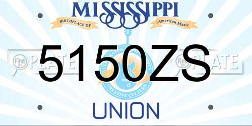 5150ZS Mississippi License Plate