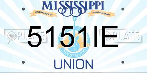 5151IE Mississippi License Plate