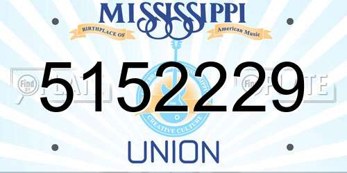 5152229 Mississippi License Plate